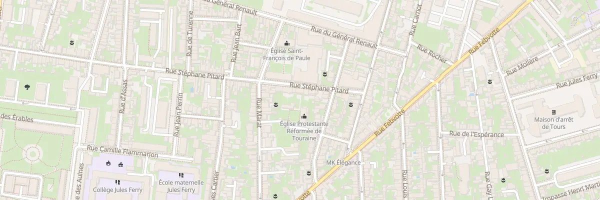 Plan du 14 Rue Stéphane Pitard à Tours