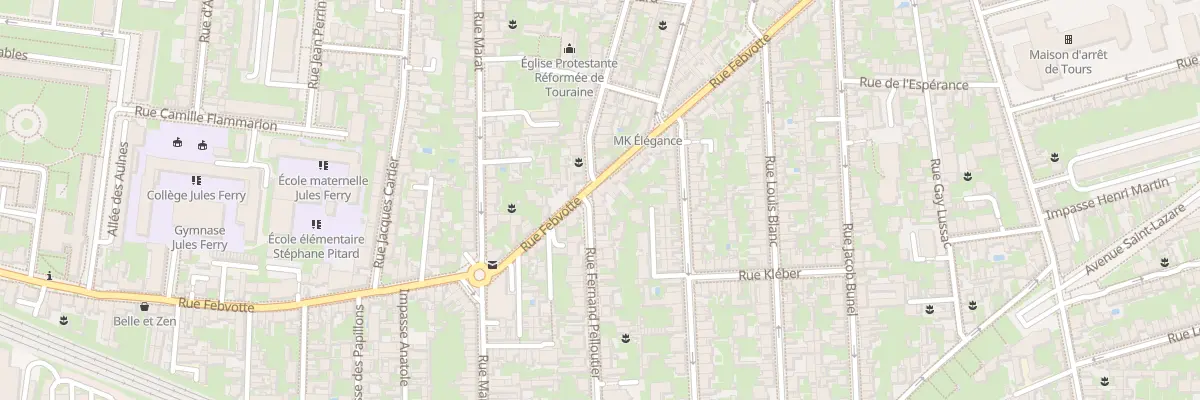 Plan du 2 Rue Fernand Pelloutier à Tours