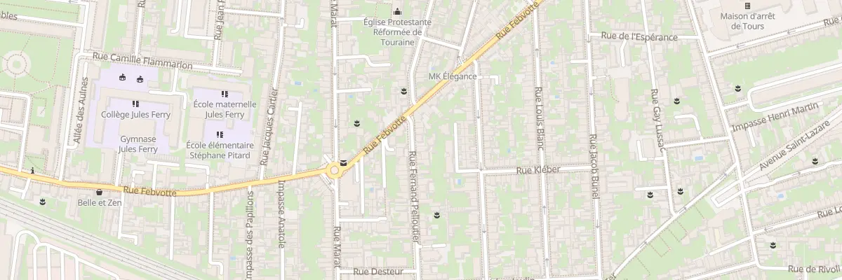 Plan du 8 Rue Fernand Pelloutier à Tours