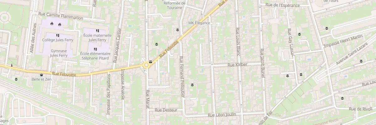 Plan du 16 Rue Fernand Pelloutier à Tours