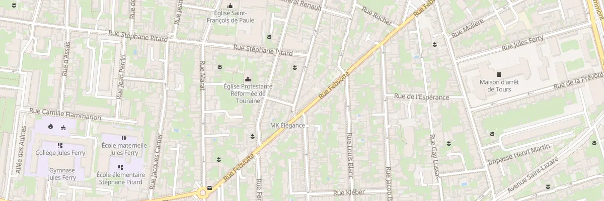 Plan du 93 Rue Febvotte à Tours