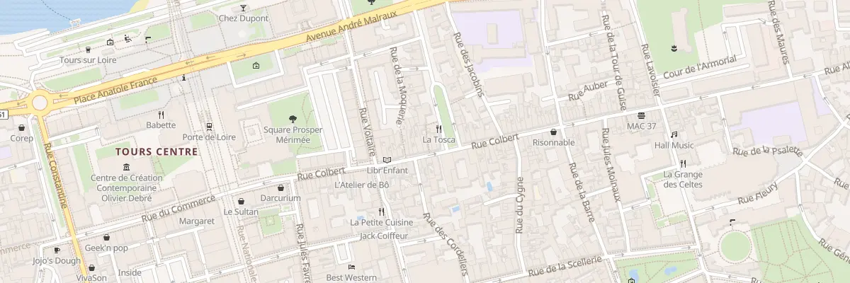 Plan du 64 Rue Colbert à Tours