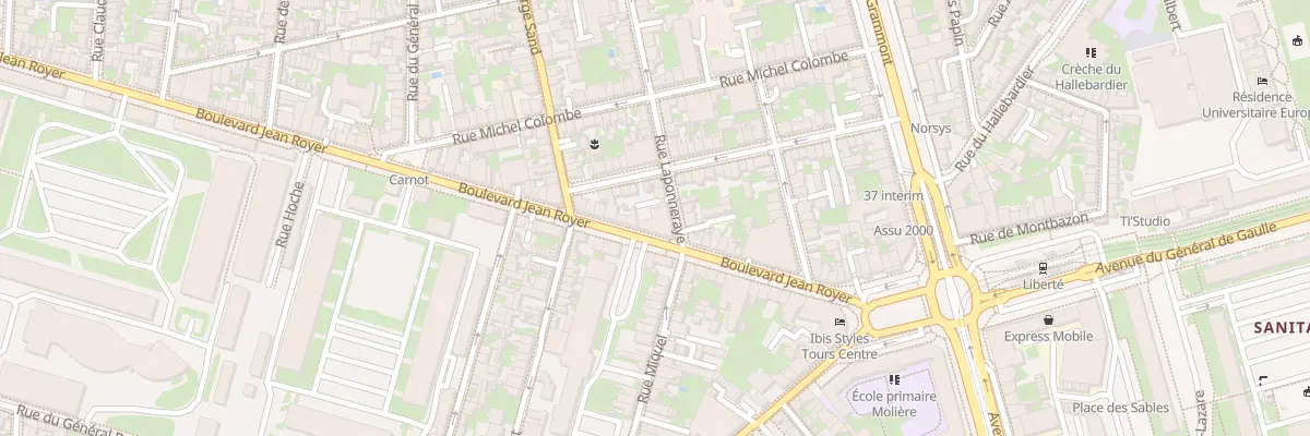 Plan du 95 Rue Laponneraye à Tours