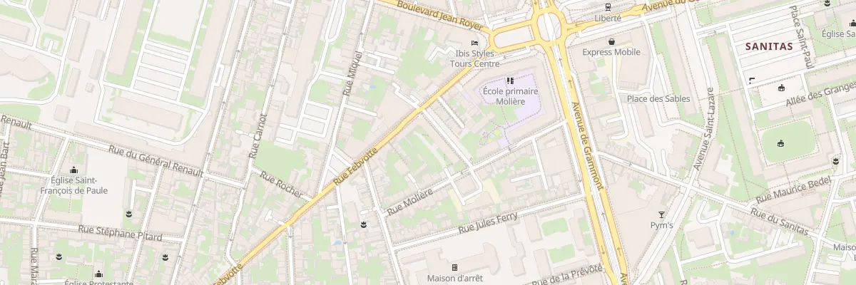 Plan du 1 Rue Victor Luzarche à Tours