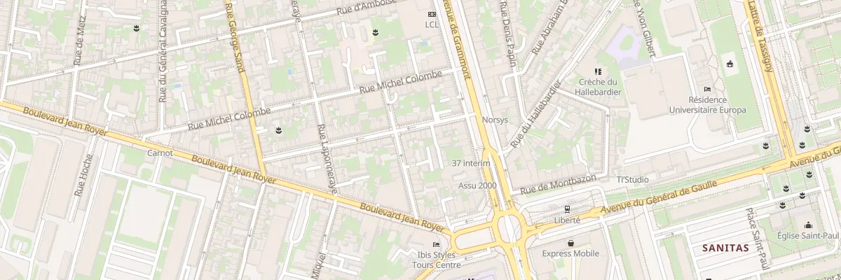 Plan du 18 Rue Jourdan à Tours