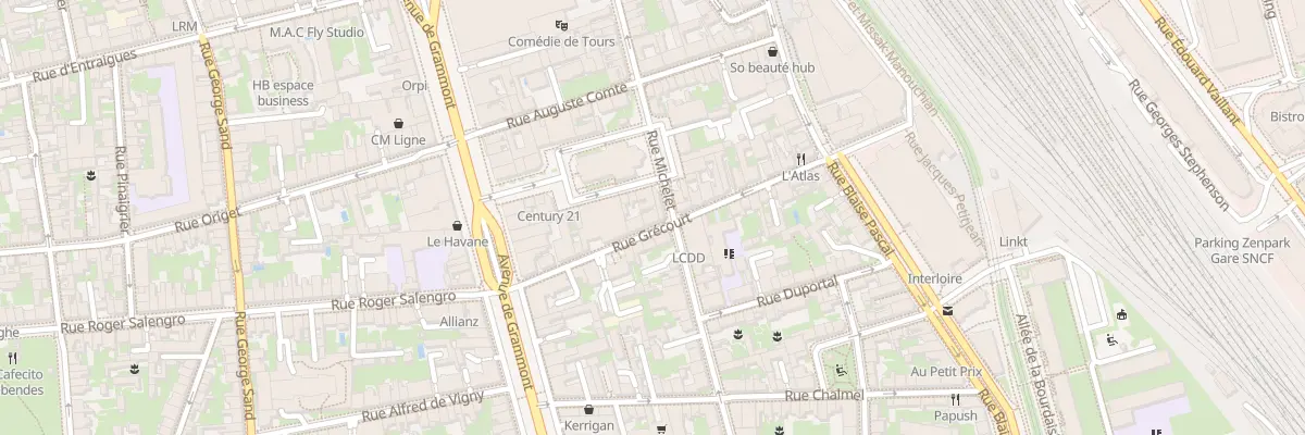 Plan du 10 Rue Grécourt à Tours