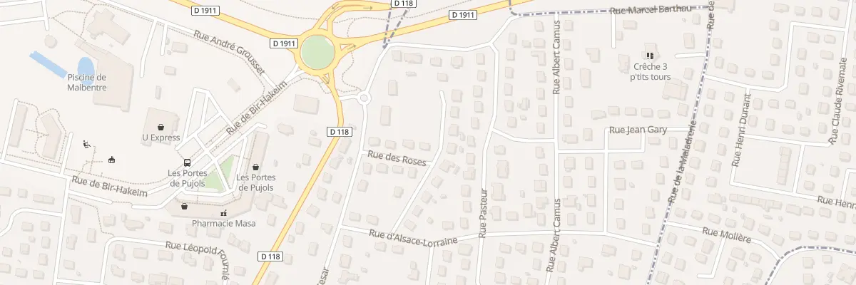 Plan du 2 Rue des Roses à Pujols
