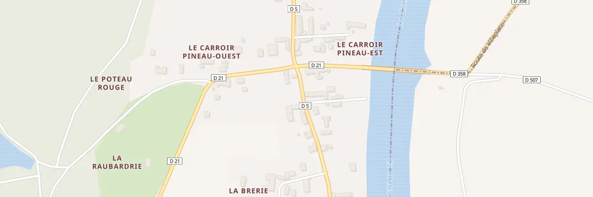 Plan du 5000 Le Carroir Pineau Ouest à Leugny