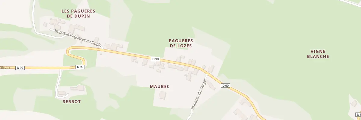 Plan du 104 Pagueres de Lozes à Péguilhan