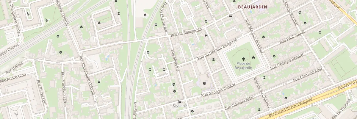 Plan du 10 Rue Séverine à Tours