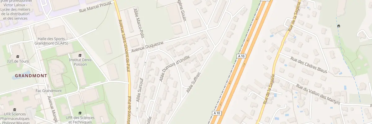 Plan du 8 All Dumont d’Urville à Tours