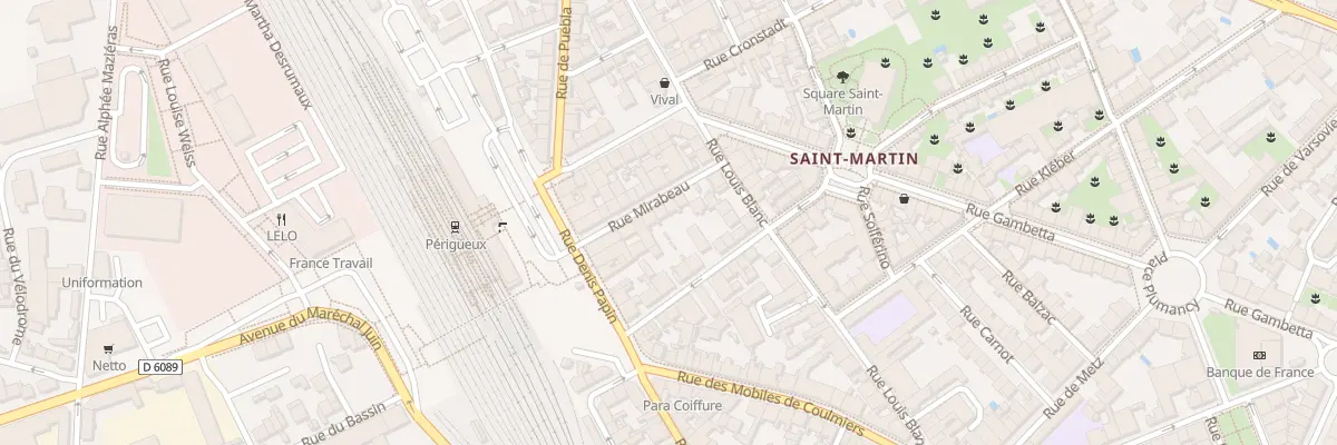 Plan du 14 Rue Mirabeau à Périgueux