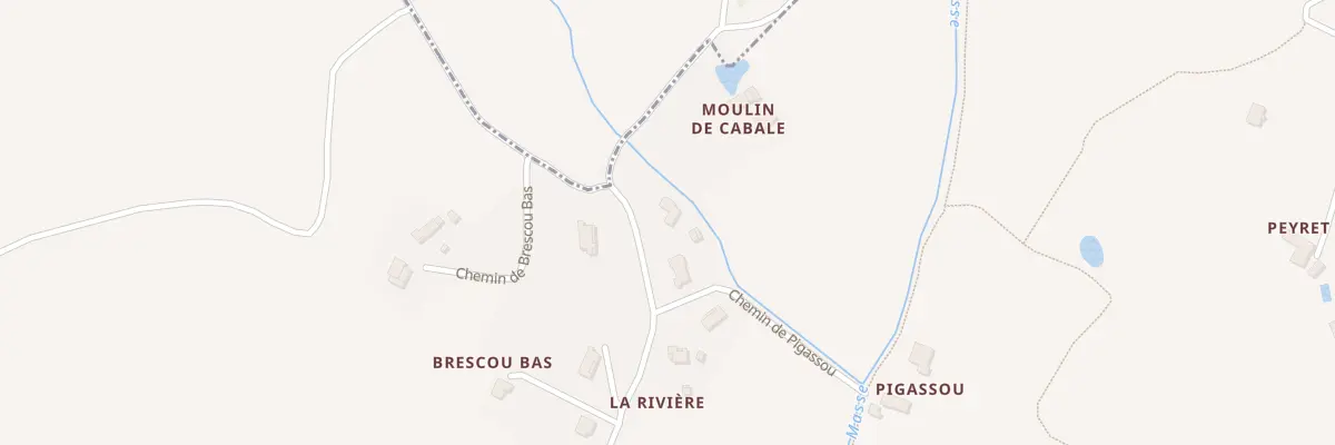 Plan du 1158 Rte du Moulin de Cabalé à Bajamont