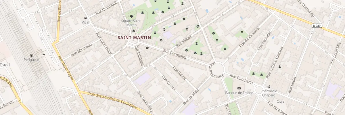 Plan du 55 Rue Gambetta à Périgueux