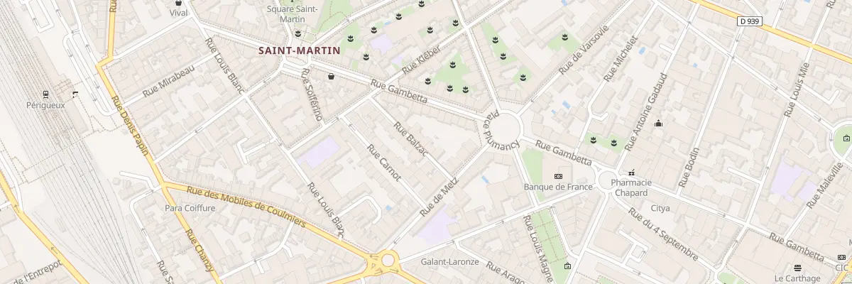 Plan du 8 Rue Balzac à Périgueux