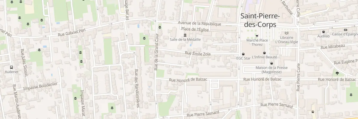 Plan du 12 Rue Émile Zola à Saint-Pierre-des-Corps