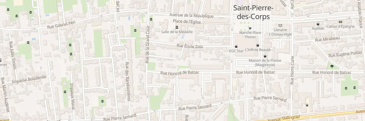 Plan du 20 Rue Émile Zola à Saint-Pierre-des-Corps