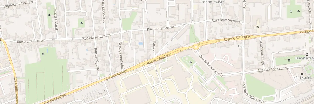 Plan du 12 Rue Pasteur à Saint-Pierre-des-Corps
