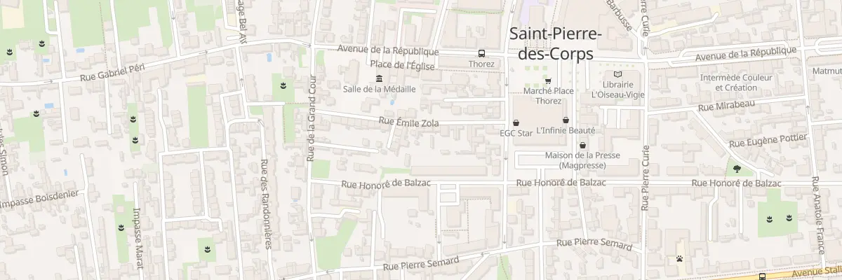 Plan du 28 Rue Émile Zola à Saint-Pierre-des-Corps