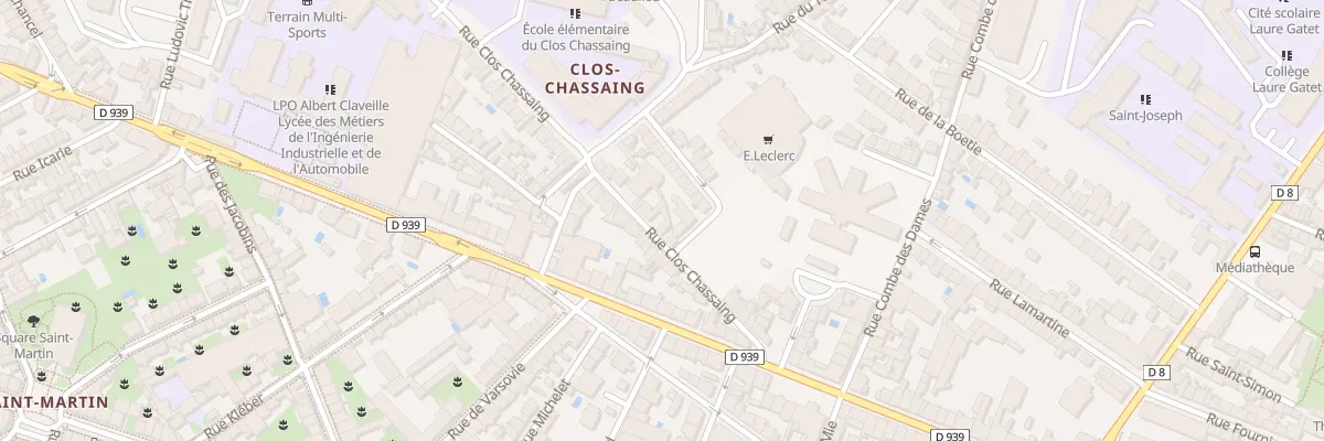 Plan du 22 Rue Clos Chassaing à Périgueux