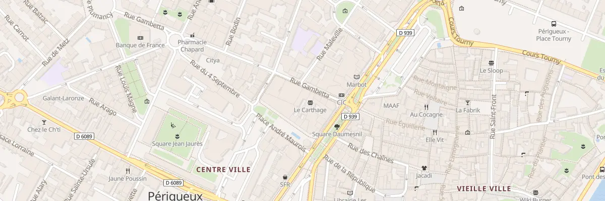 Plan du 9 Rue Gambetta à Périgueux