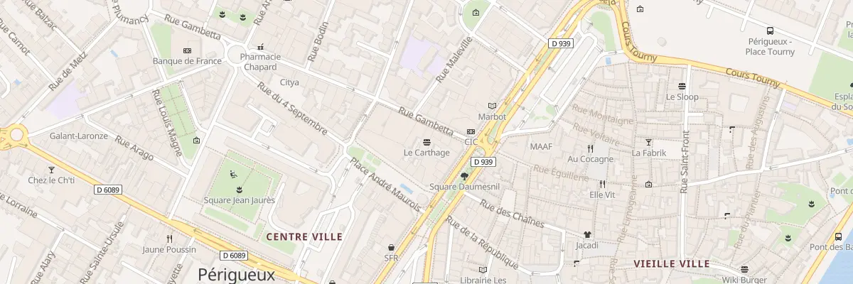 Plan du 7 Rue Gambetta à Périgueux