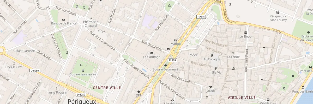 Plan du 5 Rue Gambetta à Périgueux