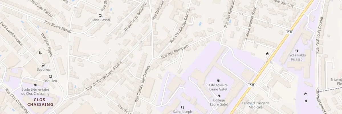 Plan du 8 Rue des Remparts à Périgueux