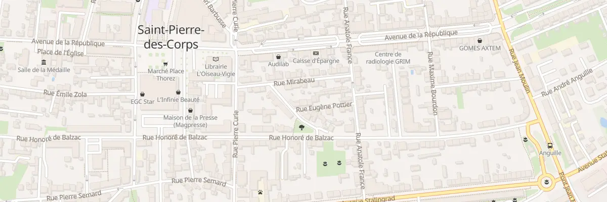 Plan du 10 Rue Eugène Pottier à Saint-Pierre-des-Corps