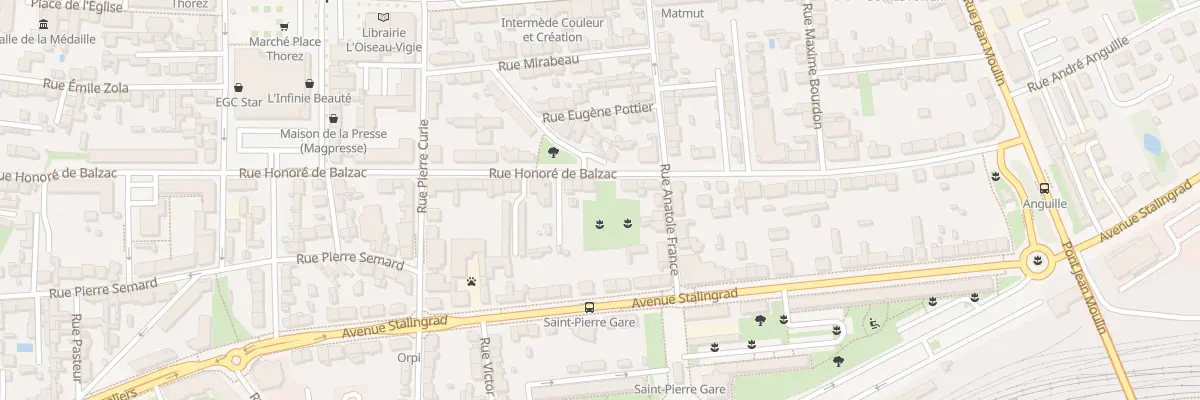 Plan du 215 Rue Honoré de Balzac à Saint-Pierre-des-Corps