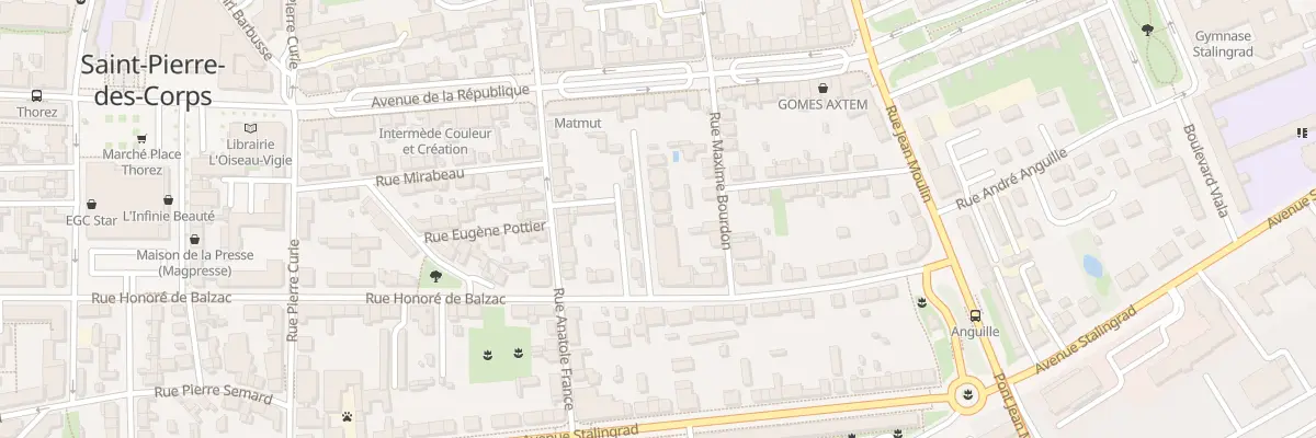 Plan du 216 Rue Honoré de Balzac à Saint-Pierre-des-Corps