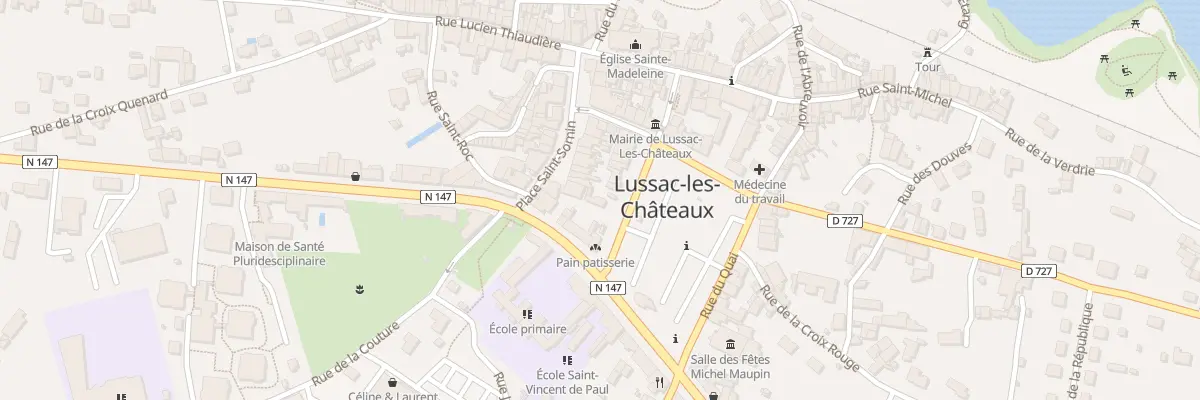 Plan du 14 Rue Maurice Rat à Lussac-les-Châteaux
