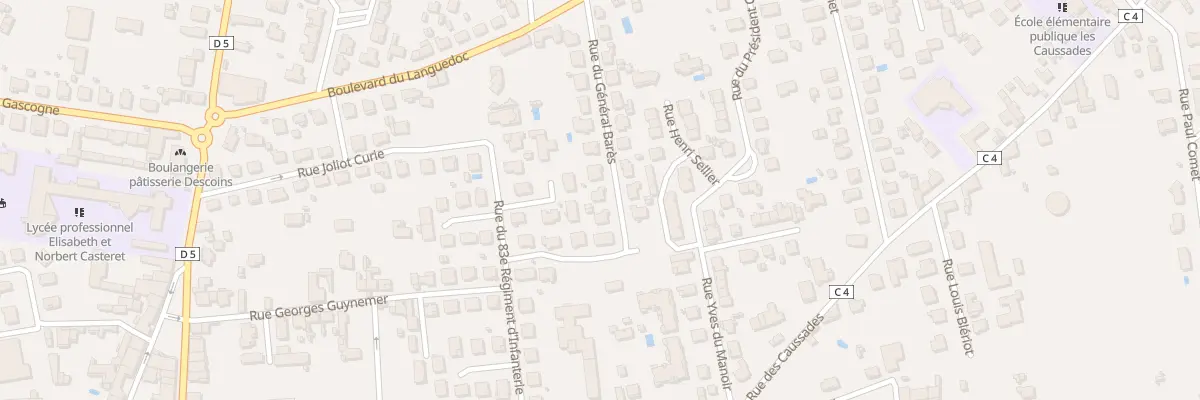 Plan du 3 Rue du General Bares à Saint-Gaudens