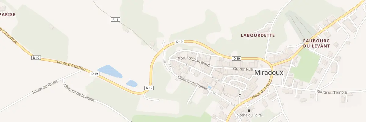 Plan du 14 Rue Porte d’Uzan Sud à Miradoux