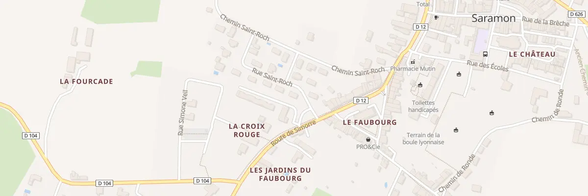 Plan du 1 Rue Saint-Roch à Saramon