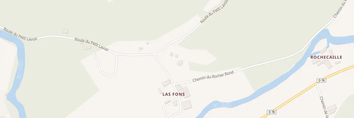 Plan de Las Fons à La Chapelle-Faucher
