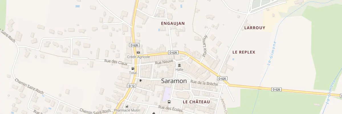 Plan du 8 Rue Neuve à Saramon