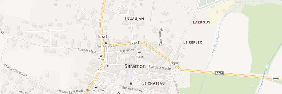 Plan du 2 Rue Neuve à Saramon