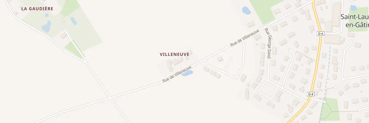 Plan de la Rue de Villeneuve à Saint-Laurent-en-Gâtines