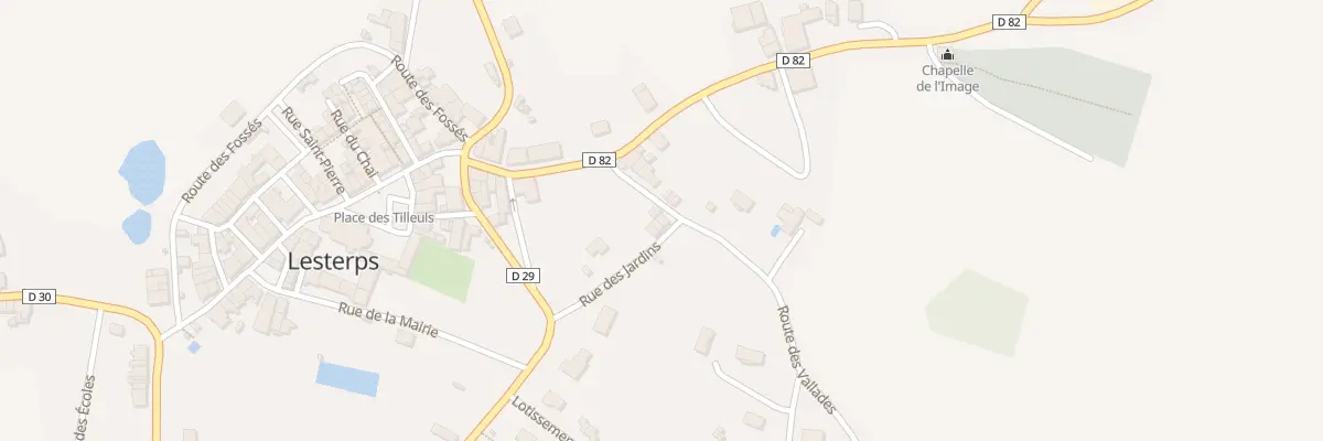 Plan du 2 Rte des Vallades à Lesterps