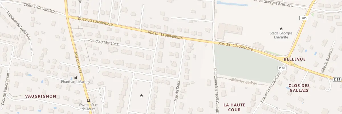 Plan du 38 Rue du Stade à Esvres