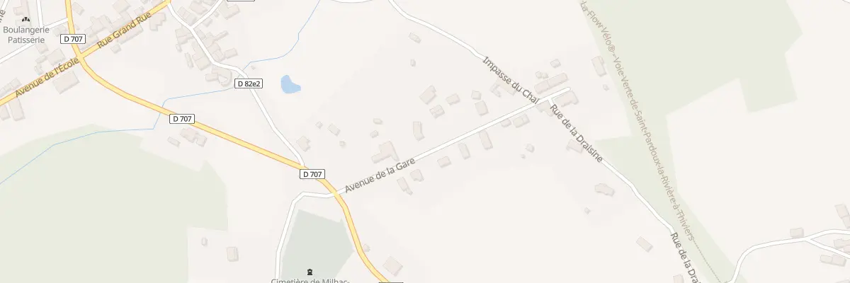 Plan du 3 Av de la Gare à Milhac-de-Nontron