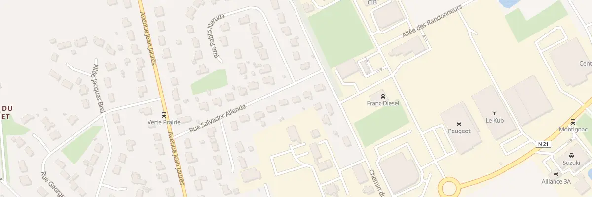 Plan du 16 Rue Salvador Allende à Trélissac