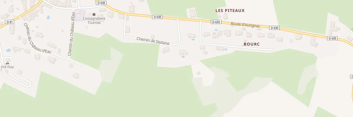 Plan de Rte d’Aurignac à Cassagnabère-Tournas