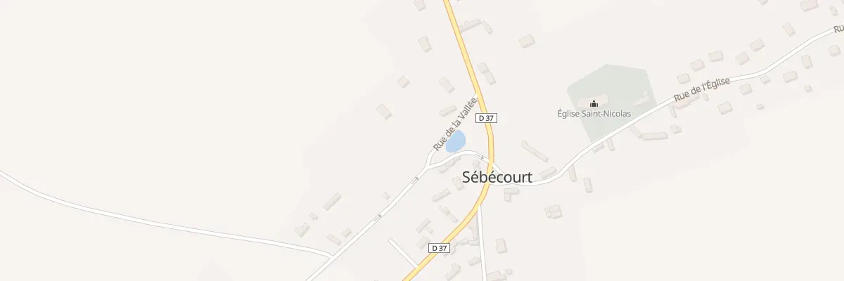 Plan du 2 Rue de la Vallée à Sébécourt