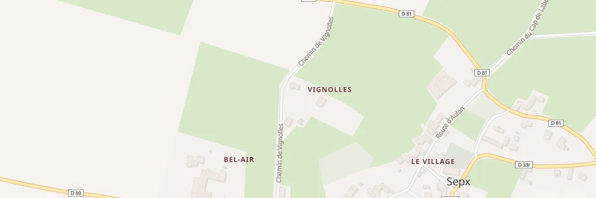 Plan du 77 Vignolles à Sepx