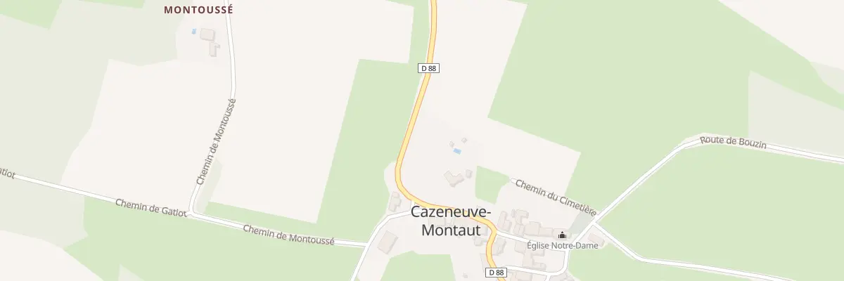 Plan du 2 Village à Cazeneuve-Montaut