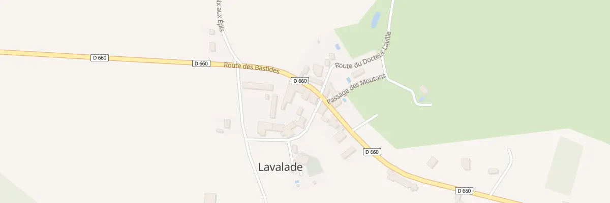 Plan du Bourg Sud à Lavalade