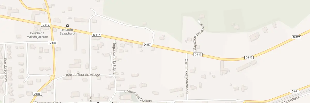 Plan du 10 Rte Departementale 817 à Beauchalot
