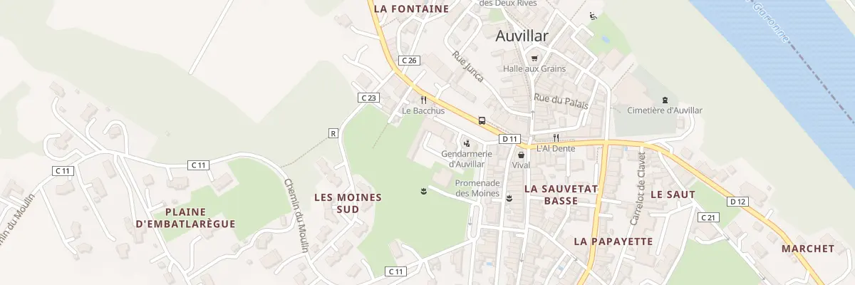 Plan du 2 Prom des Moines à Auvillar